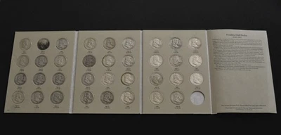 Juego completo de medio dólar Franklin 1948-1963, plata "basura" valor nominal de $17,50 Foto 1 de 2