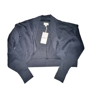 Pact Edith Shrug Women's Size XS Black L/S Open Front Organic Cotton NWT - Picture 1 of 6