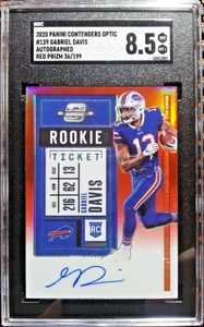 2020 Contenders Optic Rookie Ticket Autograph /199 Red #139 Gabriel Davis RC SGC - Picture 1 of 11