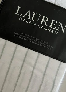 Ralph Lauren Kissenbezüge STANDARD Spencer Streifen Salbei SET/2 NEU IM PAKET - Bild 1 von 8