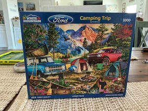 Rompecabezas Ford 1000 piezas blanco MTN VIAJE DE CAMPAMENTO - piezas más grandes + póster; nuevo en caja - Imagen 1 de 4