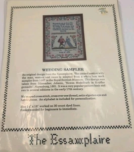 Essamplaire Wedding Sampler Cross Stitch Pattern Reproduction Wedding Sampler - Picture 1 of 9