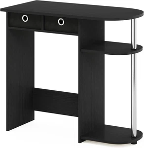 Furinno Schreibtisch/Tisch Home Laptop Computer Seitenregal Schreibtisch mit 2 Schubladenfächern, schwarz - Bild 1 von 6