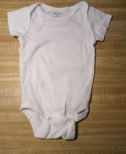 Gerber Baby Unisex Größe 0-3 Monate 100 % Baumwolle Kurzarm weiß Einteiler - Bild 1 von 1