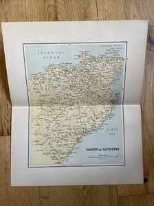 1893 Map Of County Of Caithness Ordnance Gazeteer Of Scotland Mackenzie Antique - Picture 1 of 1