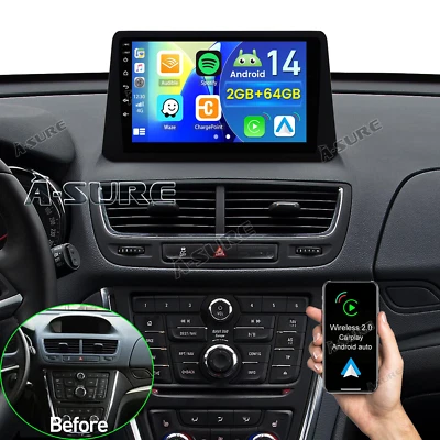 9'' Car Radio Android 14 For Buick Encore 2012-2016 Apple CarPlay Stereo GPS SWC - Image 1 of 4