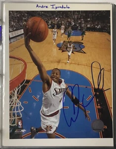 Vintage Philadelphia 76ers #4 Andre Iguodala handsigniertes 8x10 Color Action Foto - Bild 1 von 1