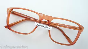 Vintage Brillen Gestell groß eckig Nerd Kunststoff Rahmen unisex rotbraun Gr/L - Picture 1 of 4