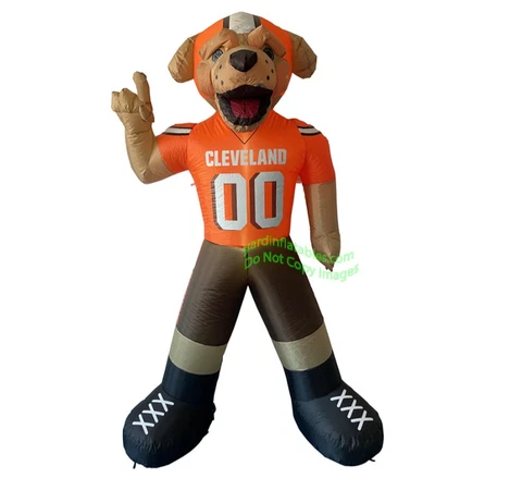 7' Air Blown LED Inflatable NFL Cleveland Browns CHOMPS Mascot Yard Decor Cover