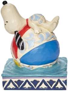 Jim Shore Peanuts Snoopy Asleep on Beach Ball Resin Figurine New 6007935 TC - Imagen 1 de 1
