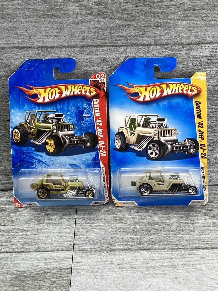 Hot Wheels Custom 42 Jeep CJ-2A Paquete 2 Race World Jungle 09 Nuevos Modelos Sellados Foto 1 de 4