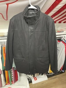 Kenneth Cole Reaction Men’s Size M Mixed Wool Black Trench Coat Winter Jacket - Picture 1 of 7