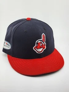 New Era 59Fifty Cleveland Indians Sombrero Gorra 6 7/8" Marina Chief Wahoo 2018 Postemporada - Imagen 1 de 9