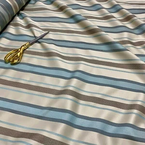 *NUOVO*Tenda jacquard reversibile a righe in raso di cotone-cuscino-tappezzeria-artigianale - Foto 1 di 10