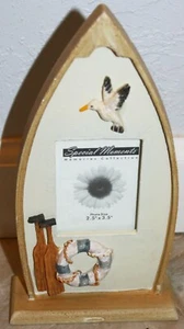 NAUTICAL FISHERMAN BOAT PICTURE FRAME 2.5x3.5" photo ocean sea oars seagull NEW - Bild 1 von 4