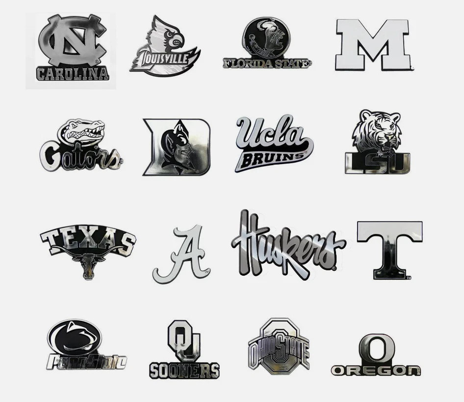 Brand New NCAA Plastic Chrome 3D Sticker Decal Emblem Car Truck SUV Made in USA - Image 1 of 1