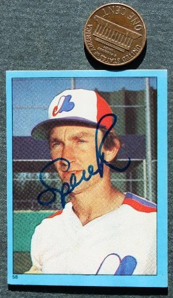 Pegatina de béisbol Topps 1982 firmada/autografiada por Chris Speier de los Expos de Montreal -- Foto 1 de 1
