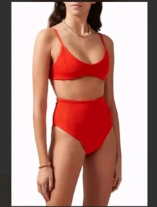 Sir the Label Audrey Swim Bikini High Brief SZ 3 Au 12 US 8 Mandarin Red Orange - Picture 1 of 6