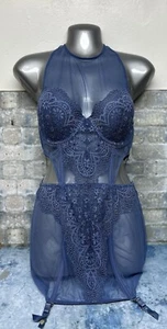 NWT Sexy Victoria's Secret Garter Slip Blue Size 36C - Picture 1 of 4