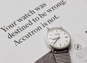 Flared end NOS Bulova stretch band to Accutron Spaceview Astronaut 214 218 watch - Picture 1 of 6