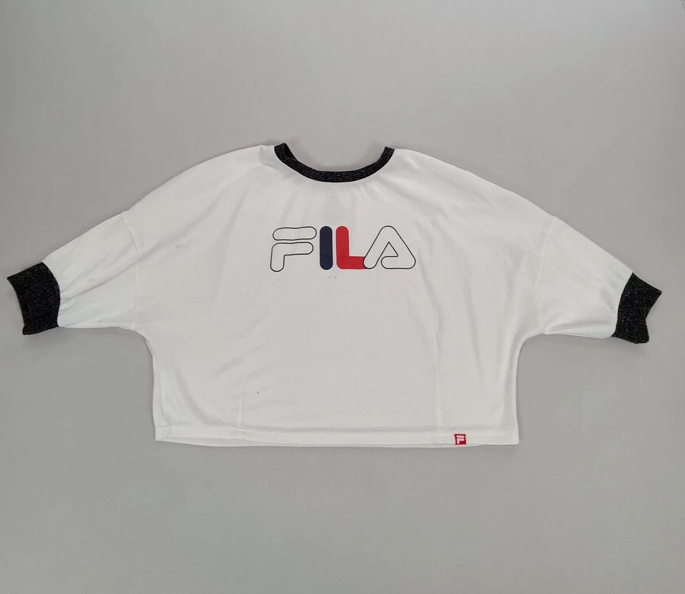 Рубашка женская FILA большая белая повседневная укороченная для улицы дамская - Изображение 1 из 4