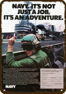1976 US MARINE Flugzeugträger Jet Vintage-Look DEKORATIVE REPLIK METALLSCHILD - Bild 1 von 1