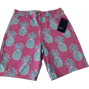 Crown & Ivy Kids NWT Pineapple Print Shorts Sz 14 Pink w blue pineapples preppy - Picture 1 of 13