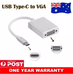 USB-C Type-C Male to VGA Monitor Projector Adapter Cable For Microsoft Surface - Bild 1 von 4