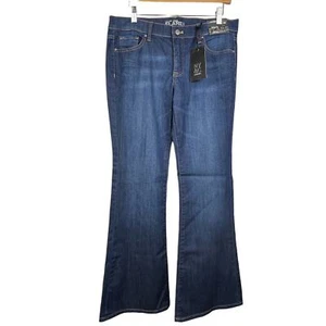 NWT New York Low Rise Super Flare Mid Rise Denim Blue Jeans 8/29 - Picture 1 of 10