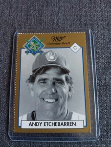 ANDY ETCHEBARREN 1994 MILWAUKEE BREWERS MILLER BREWING RARE BASEBALL CARD SGA - Picture 1 of 2