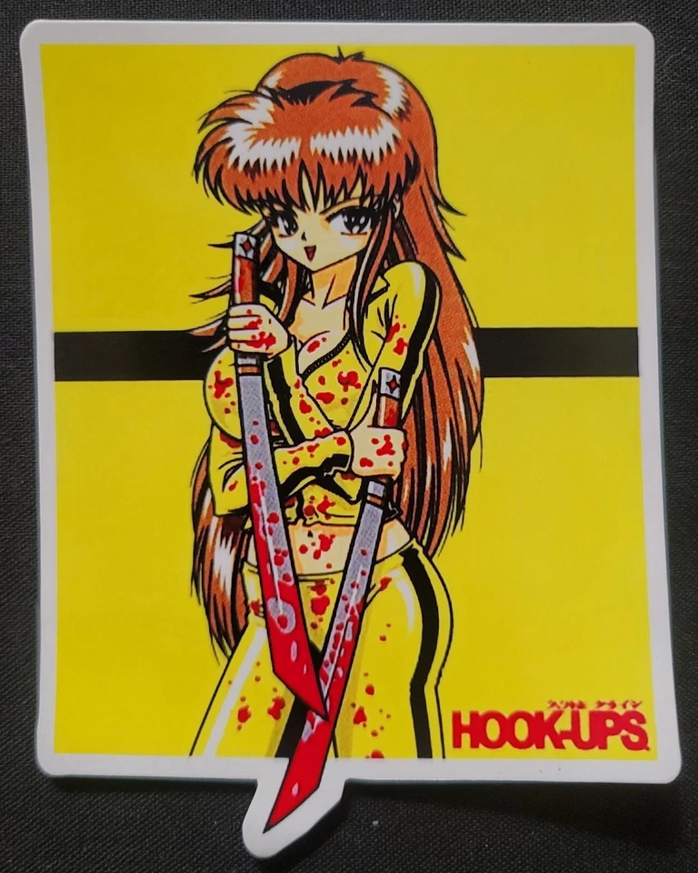 HOOK UPS STICKER VINTAGE "NINJA BLADES" 3 1/2 X 4 1/4" GLOSSY