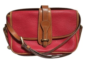 DOONEY AND BOURKE Vintage Red Pebble Leather Satchel Shoulder Bag Made in USA - Picture 1 of 6