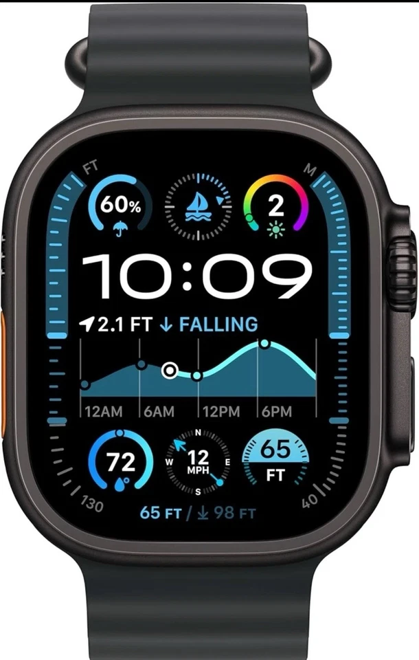 Apple Watch Ultra 2 GPS + Celular 49 mm Estuche de Titanio Negro Banda Océano Foto 1 de 2