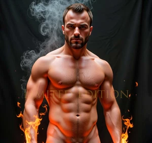Hermoso Hombre Desnudo Físico AI Arte Foto Firmada Edición Limitada 8.5x11 10.25 - Imagen 1 de 2