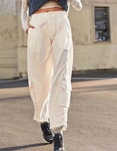 Pantalones de Movimiento Free People Talla Lg Hipnotize Me Blanco Sólido Carga Snap Up y Puño - Imagen 1 de 23