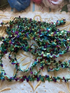 6m Vintage Decorative Sequin and Ribbon Detail Fabric Braid/Trimming - Picture 1 of 2