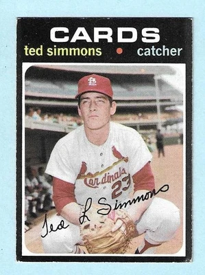 1971 Topps #117 Ted Simmons St. Louis Cardinals HOF Excelente CONJUNTO COMPLETO - Imagem 1 de 2