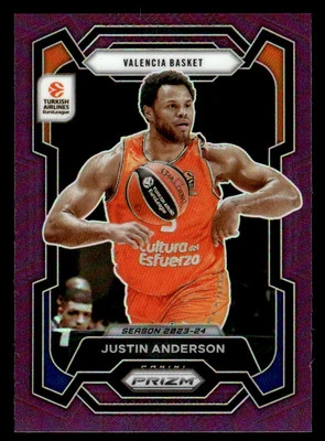 Justin Anderson 2023-24 Panini Prizm Turkish Airlines EuroLeague #56 púrpura #/99 Foto 1 de 2