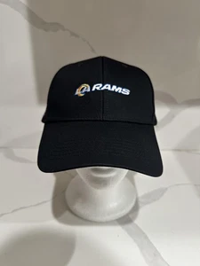Gorra de los Rams de Los Ángeles con correa trasera para hombre negra NFL fútbol 1800 bordada - Imagen 1 de 5