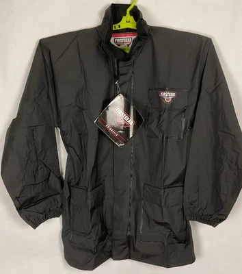 First Gear Mens  Black Reflective Rain Jacket  Size Large 46x33” New - Image 1 of 4