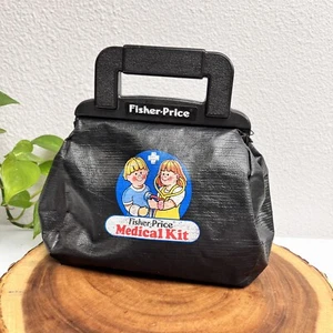 Vintage 1987 Fisher Price Doctor Black Bag Medical Kit Bag Only - Picture 1 of 9