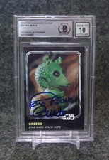 PAUL BLAKE Signed 2016 Topps Star Wars Card Trader Greedo - BAS Beckett 10 Auto