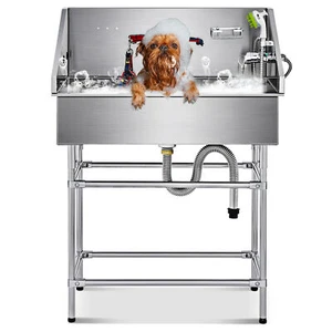 CO-Z 34' Vasca da Bagno per Cani di Piccola Taglia in Acciaio Inox Animali Domestici Gatti Cura Doccia - Foto 1 di 9