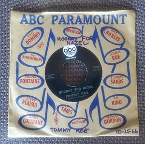 Tommy Roe - HOORAY FOR HAZEL / NEED YOUR LOVE - single 45 rpm 7" EXC - Picture 1 of 6