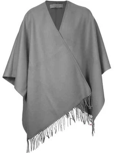 Mantón de mujer capa lana de cordero acero gris carbón tartán 180 cm x 142 cm - Imagen 1 de 4