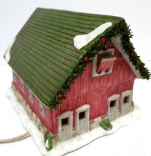 Christmas Cottage Ceramic Lamp Bedroom Decor Seasonal Specialties 1999 ~ryokan