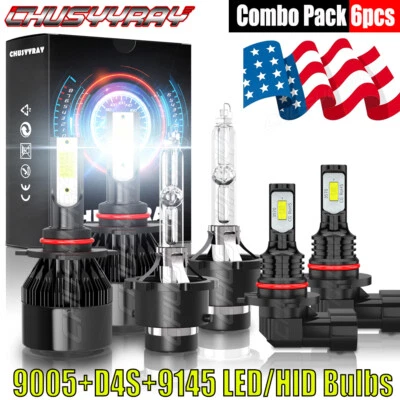 For Lexus LS460 2007-2012 LED/HID Headlight Kit High&Low Beam + Fog Light Bulbs - Image 1 of 4