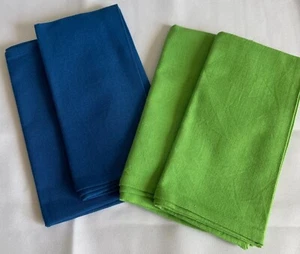 Summer Living - Set of 4 - Cotton Table Napkins Green/Blue 18"x18" EUC - Picture 1 of 8