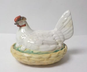 19th C. STAFFORDSHIRE Pottery Hen on Nest, c. 1875 - Picture 1 of 12