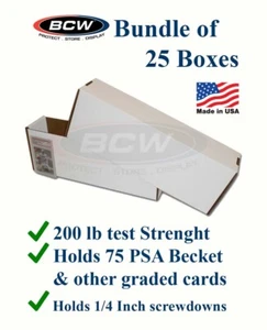 Caja de almacenamiento Super Vault de tarjetas clasificadas 25 BCW 1 fila PSA Beckett y tornillos de 1/4 " - Imagen 1 de 6